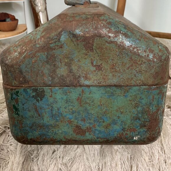Vintage Distressed And  Rusty Toolbox 
Rustic Farm Industrial Decor - Picture 4 of 16